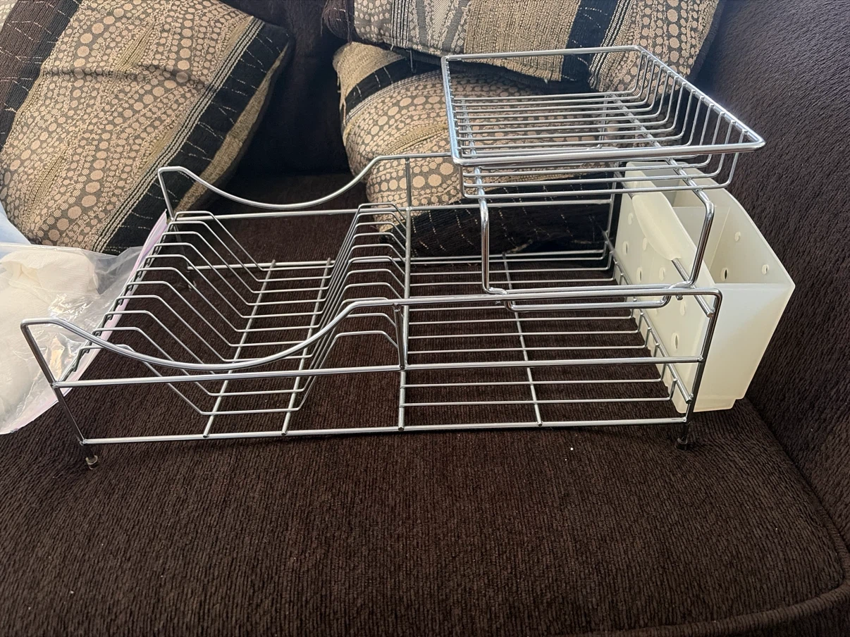 Chrome Dish Rack with Utensil Holder