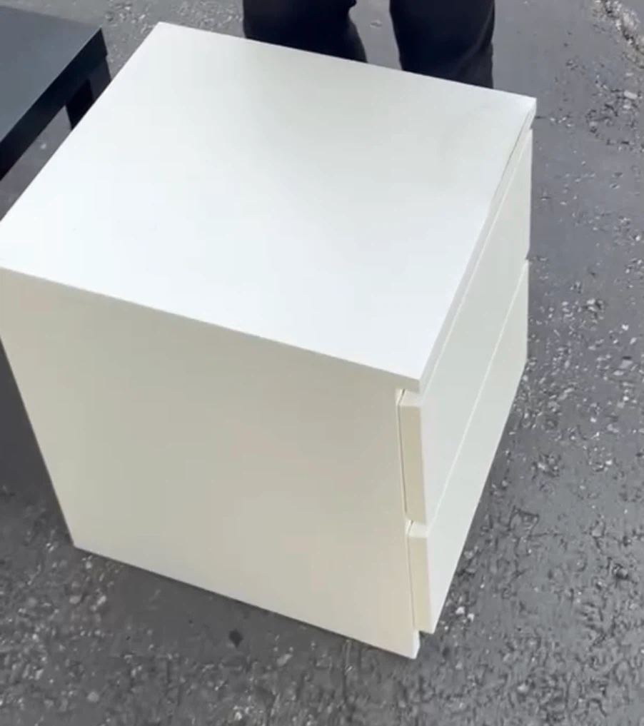 White Two-Drawer Nightstand