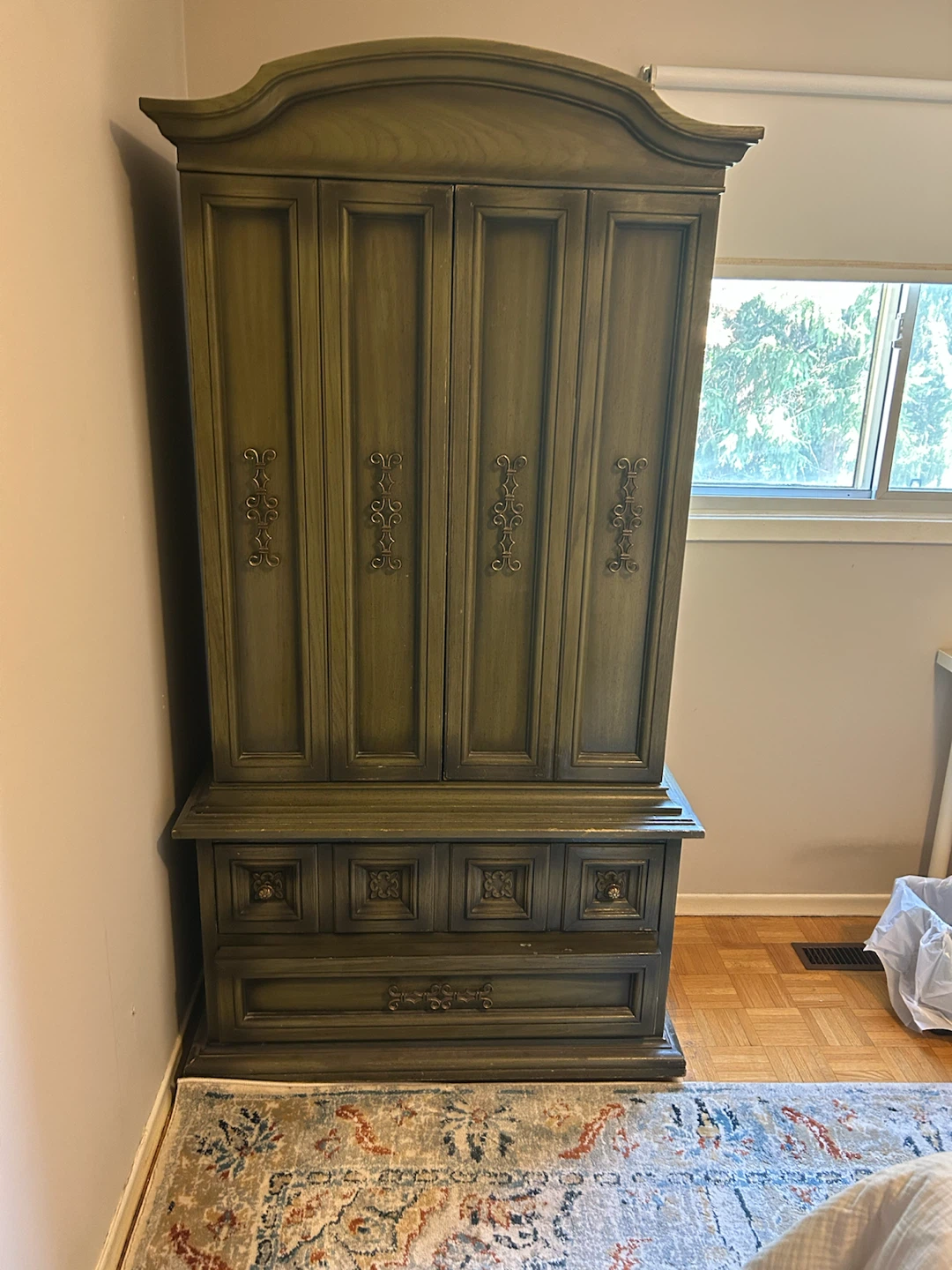 Green Armoire Wardrobe with Drawers - photo 2
