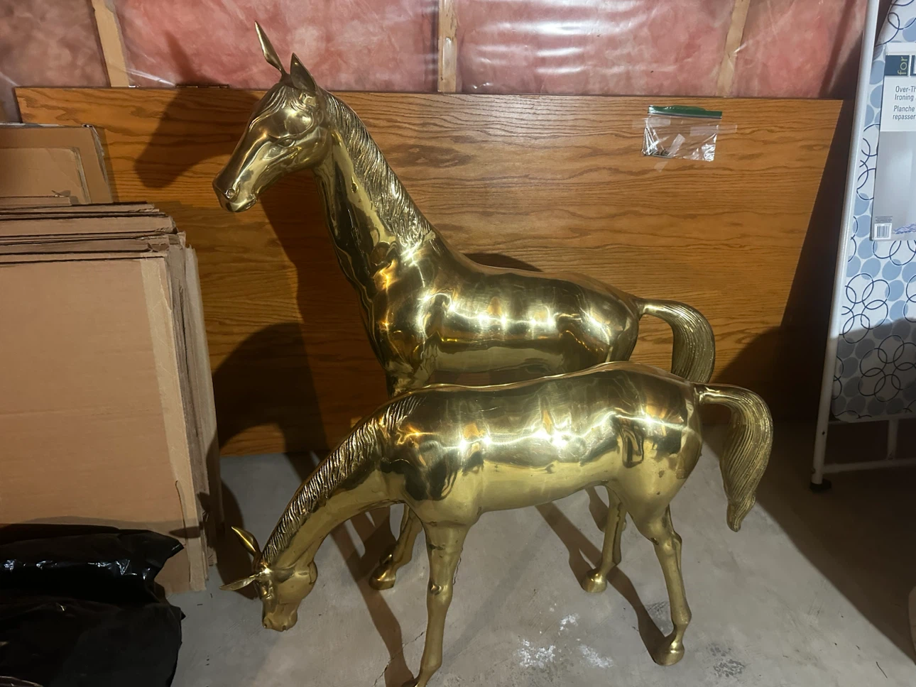 Two beautiful copper horses