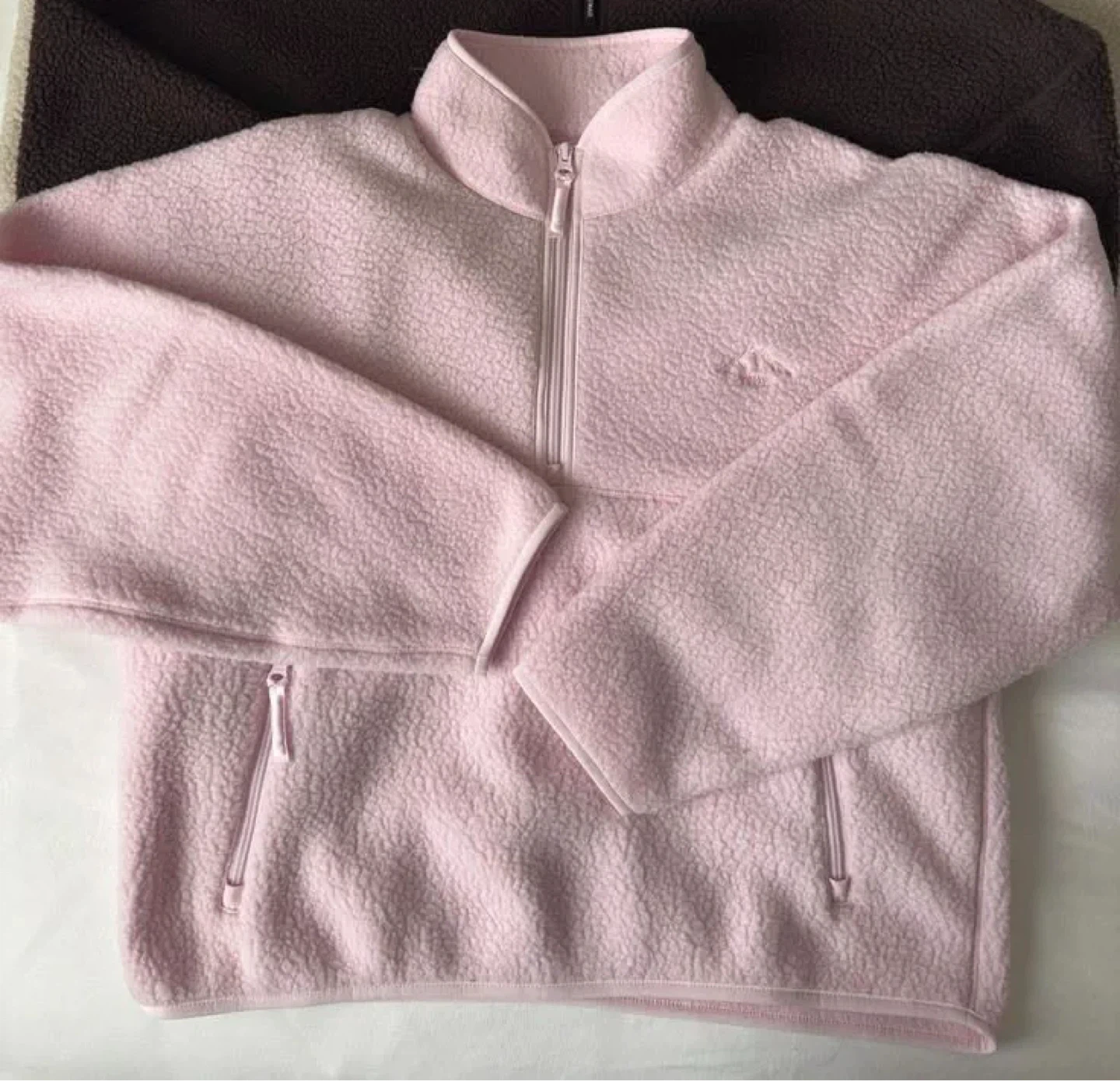 Pink Fleece Zip-Up Sweater