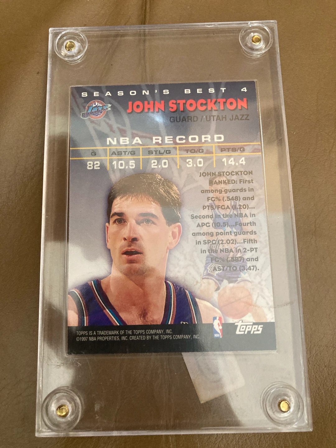 1997 Topps John Stockton "Preserve the Points" Basketball Card