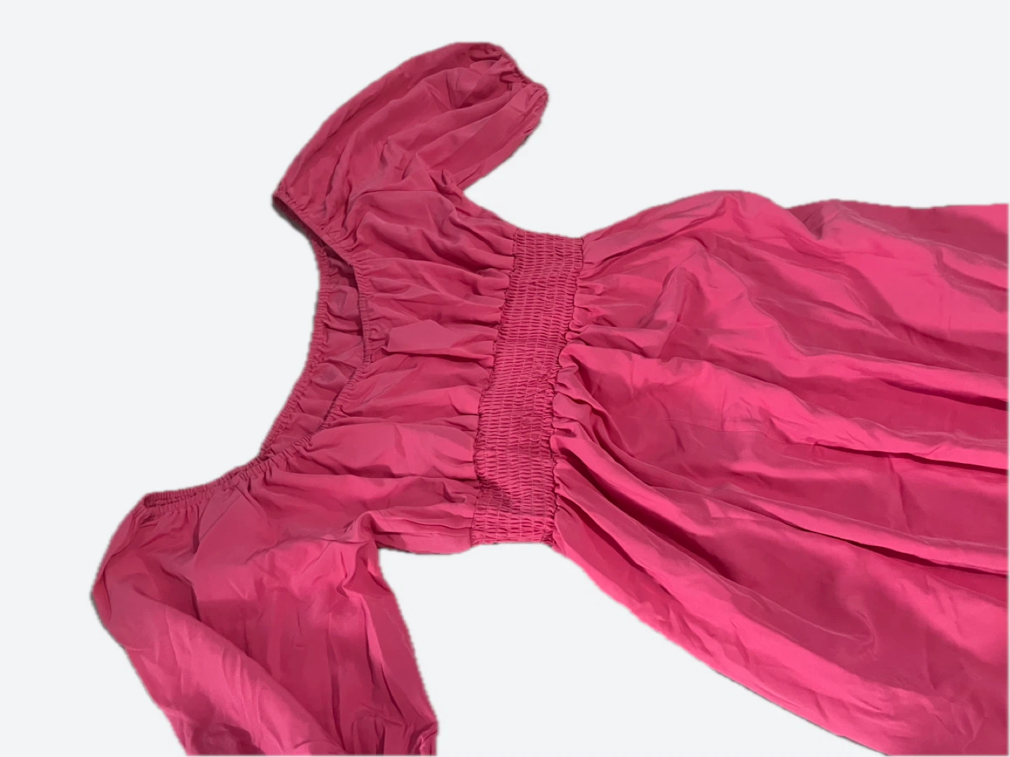 Pink Square Neck Puff Sleeve Maxi Dress - photo 2