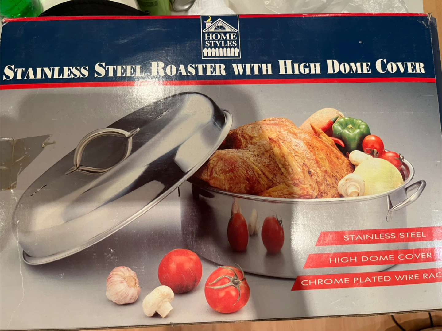 Home Styles Stainless Steel Roaster with High Dome Cover