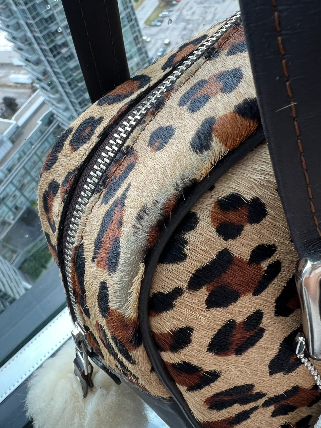 Bush Leopard Print Calf Hair Handbag - photo 3