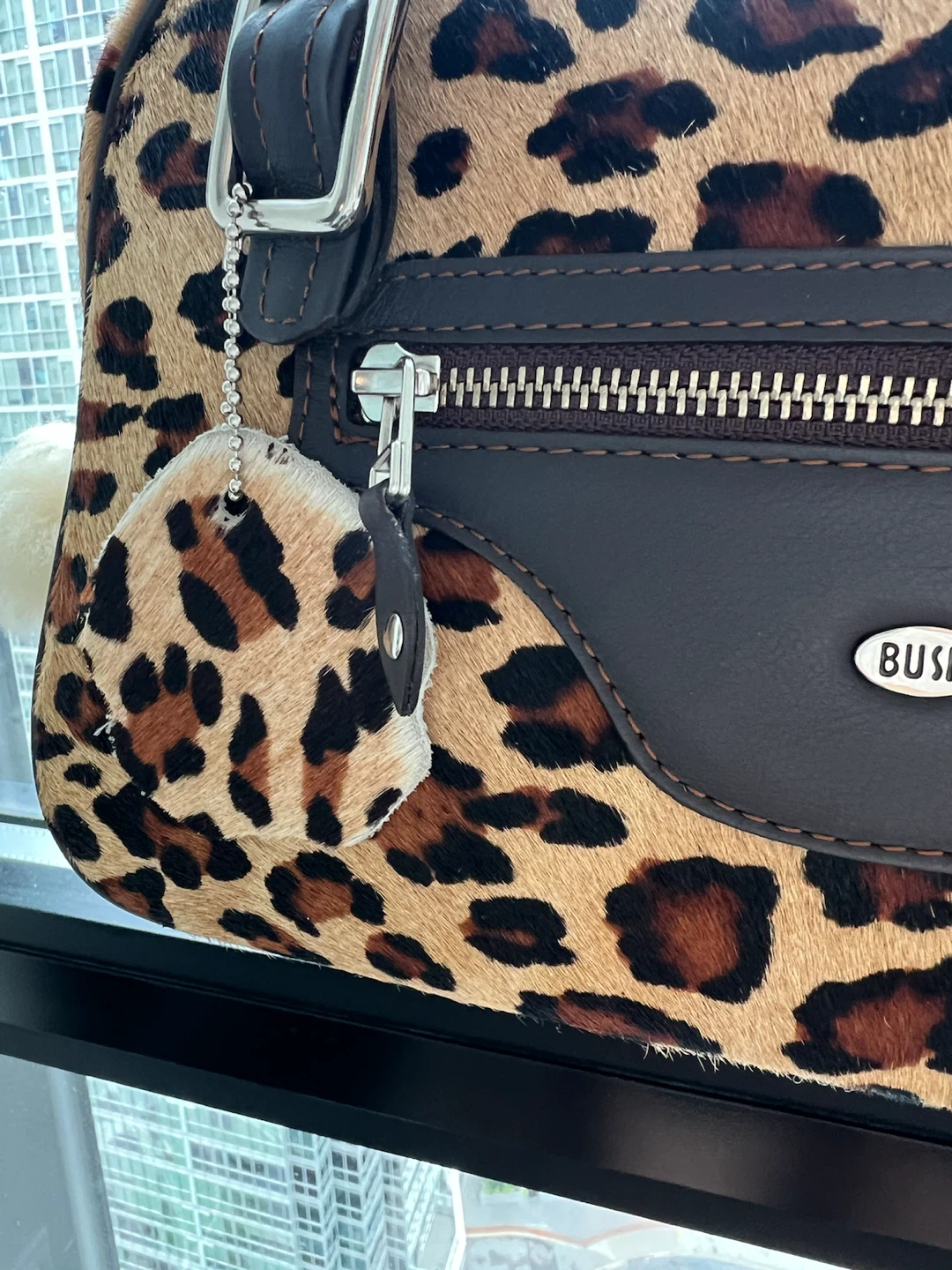 Bush Leopard Print Calf Hair Handbag - photo 5