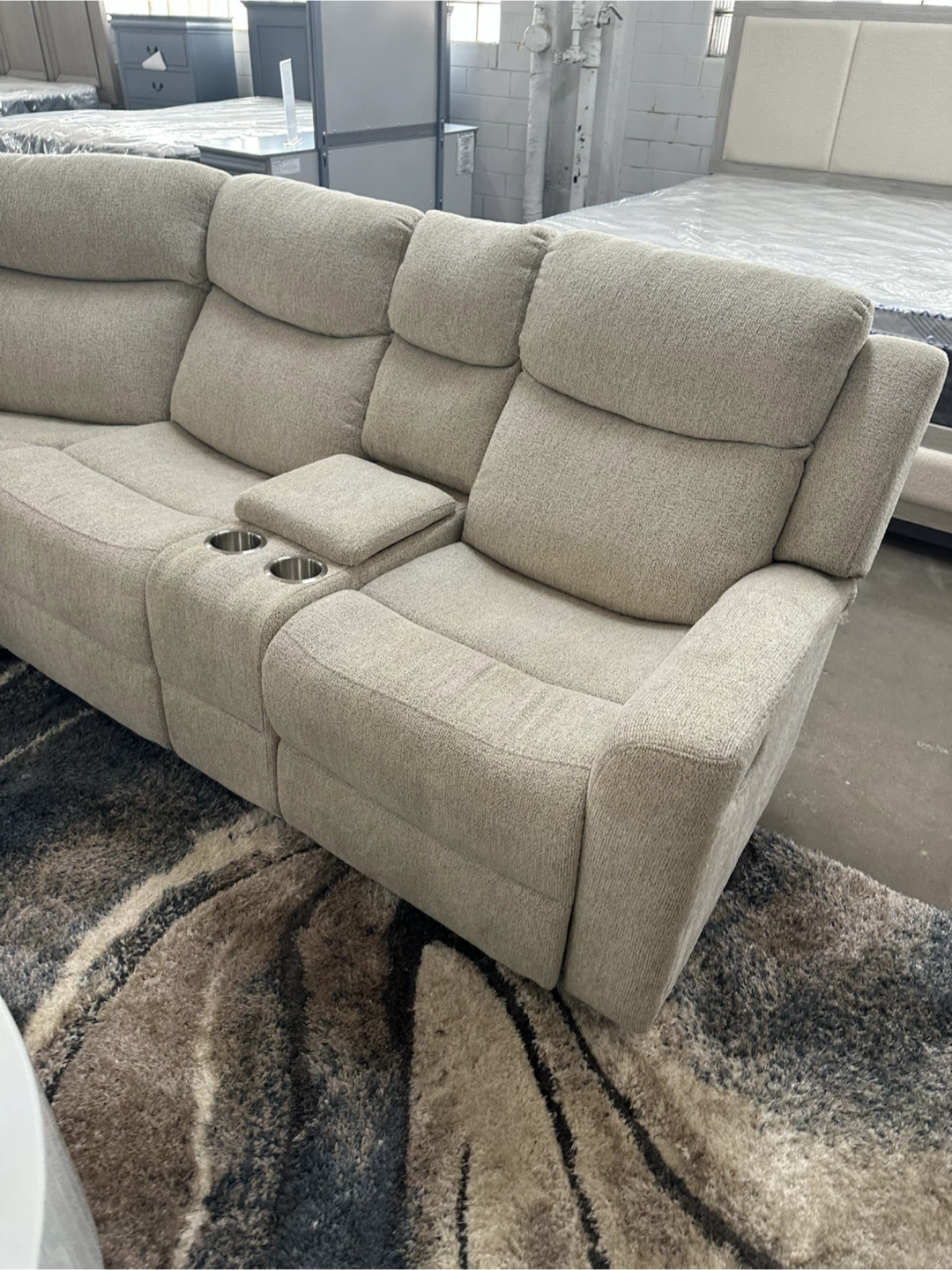 Gray manual reclining sectional - photo 2