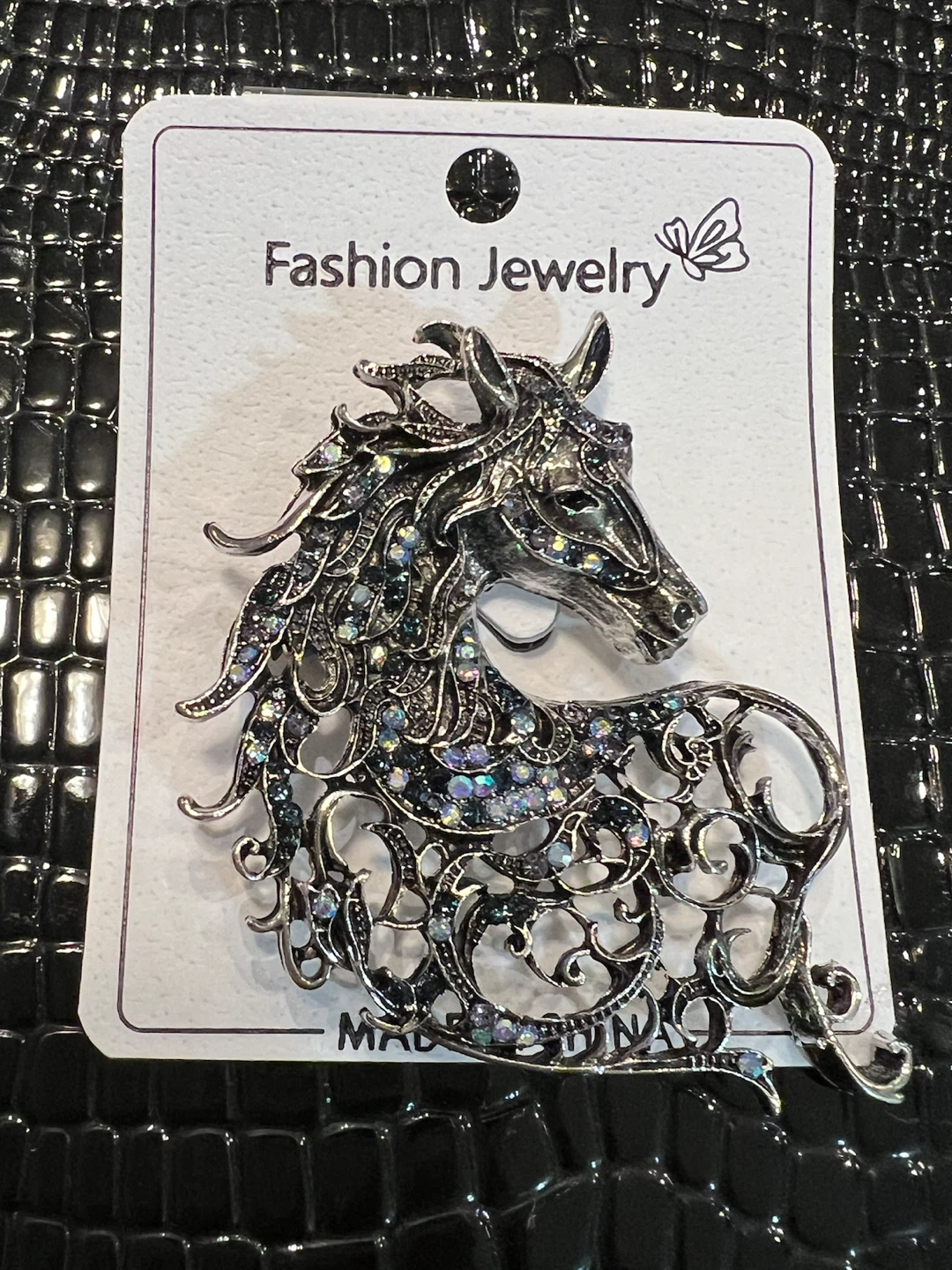 Sparkly Horse Brooch Pin