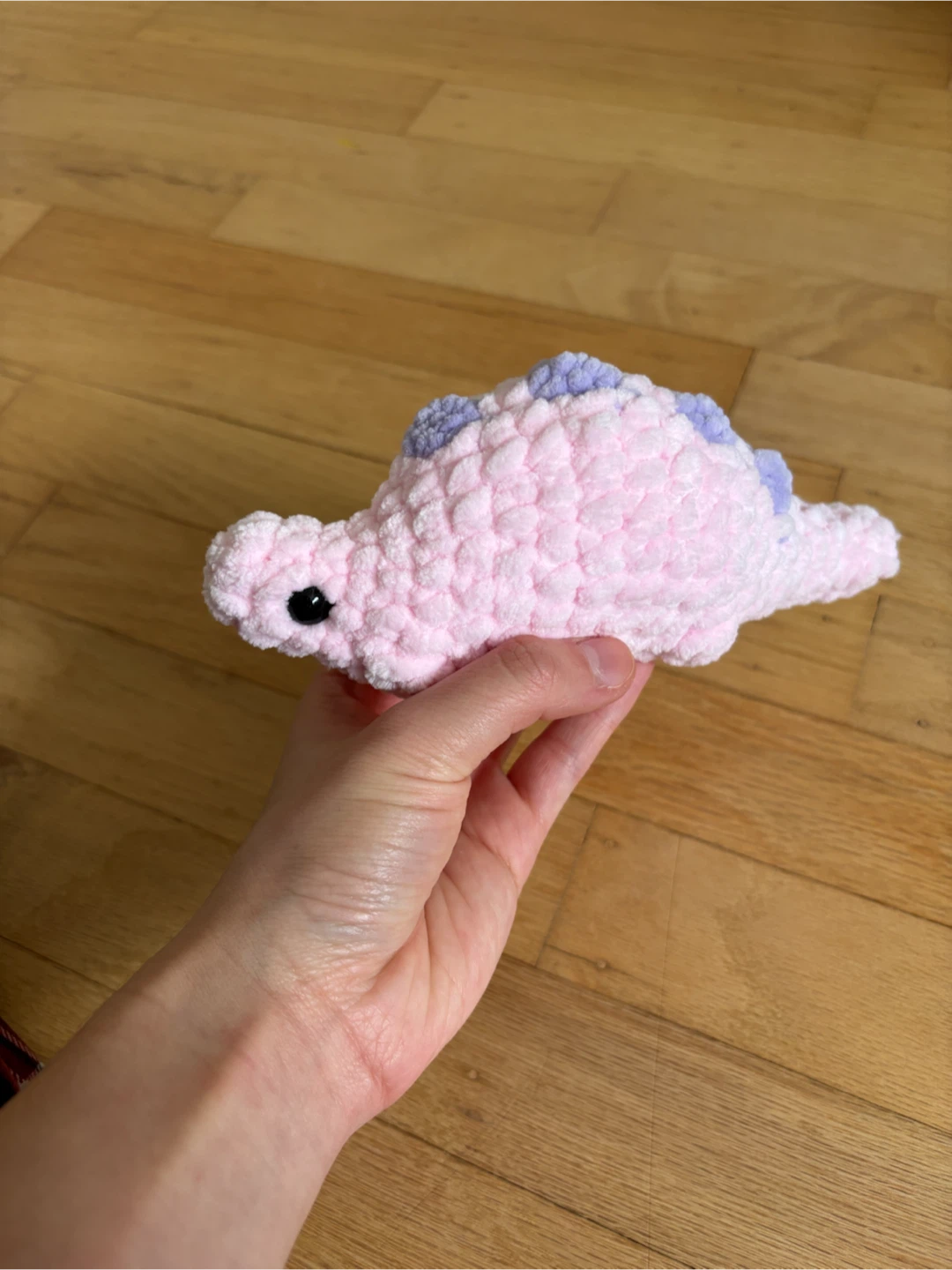 Crocheted Pink Dinosaur