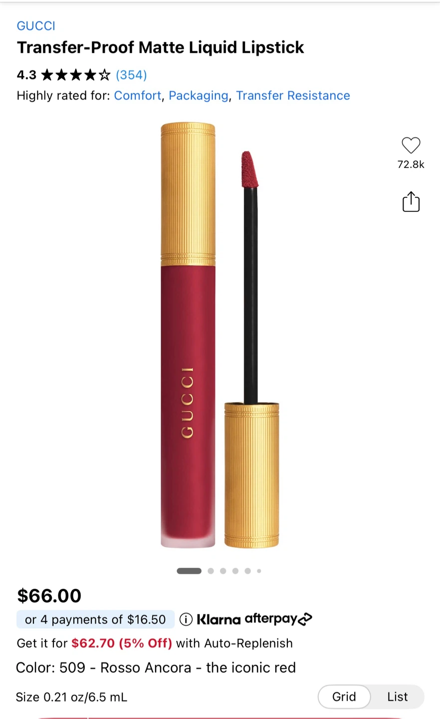 Gucci Transfer-Proof Matte Liquid Lipstick - 509 Rosso Ancora