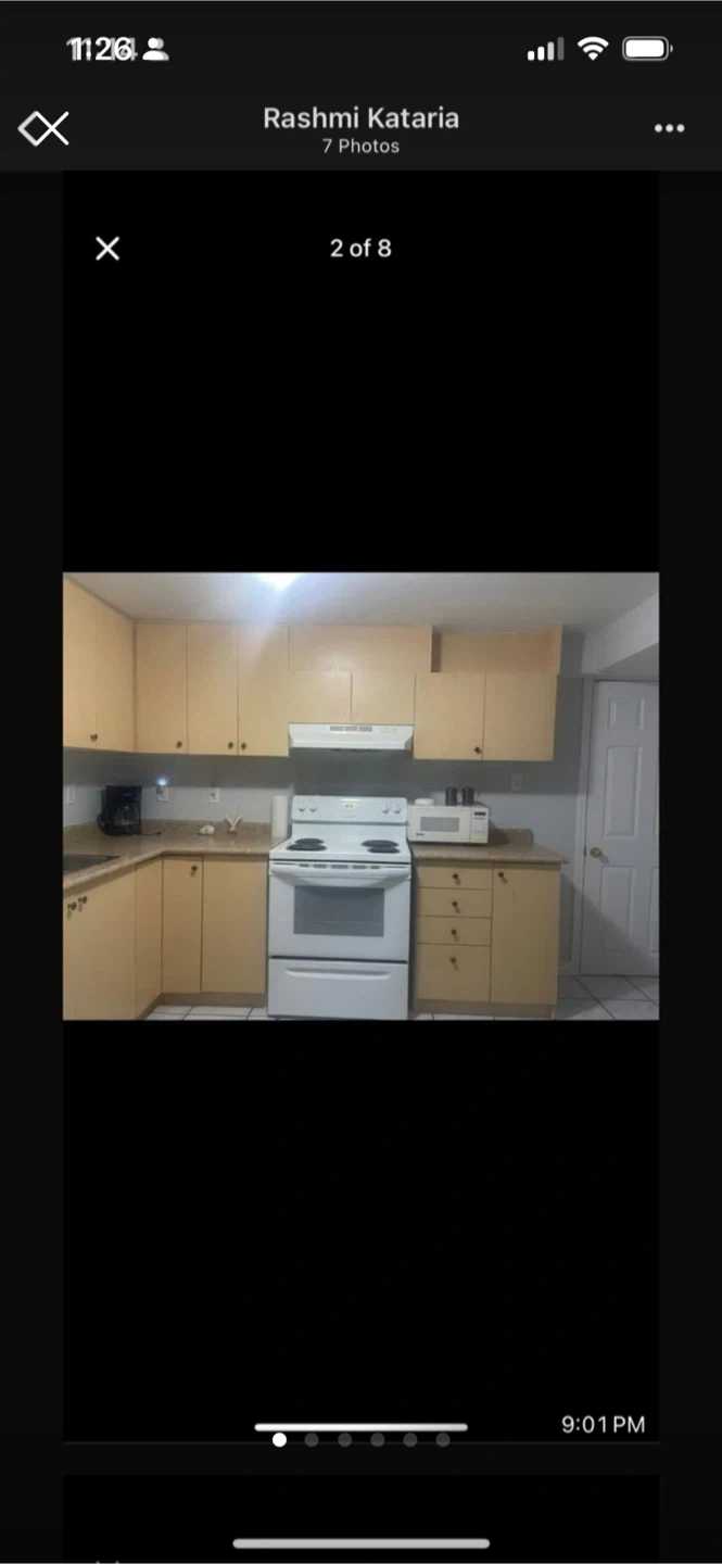 One bedroom basement apartment for rent $1300