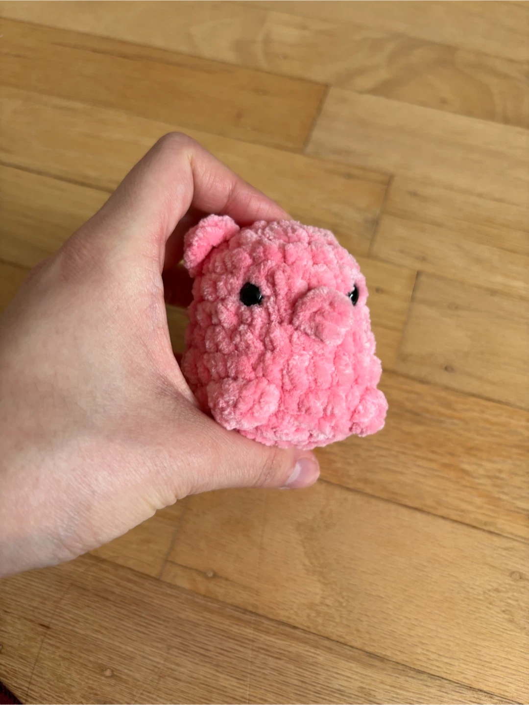Pink Crocheted Pig Toy