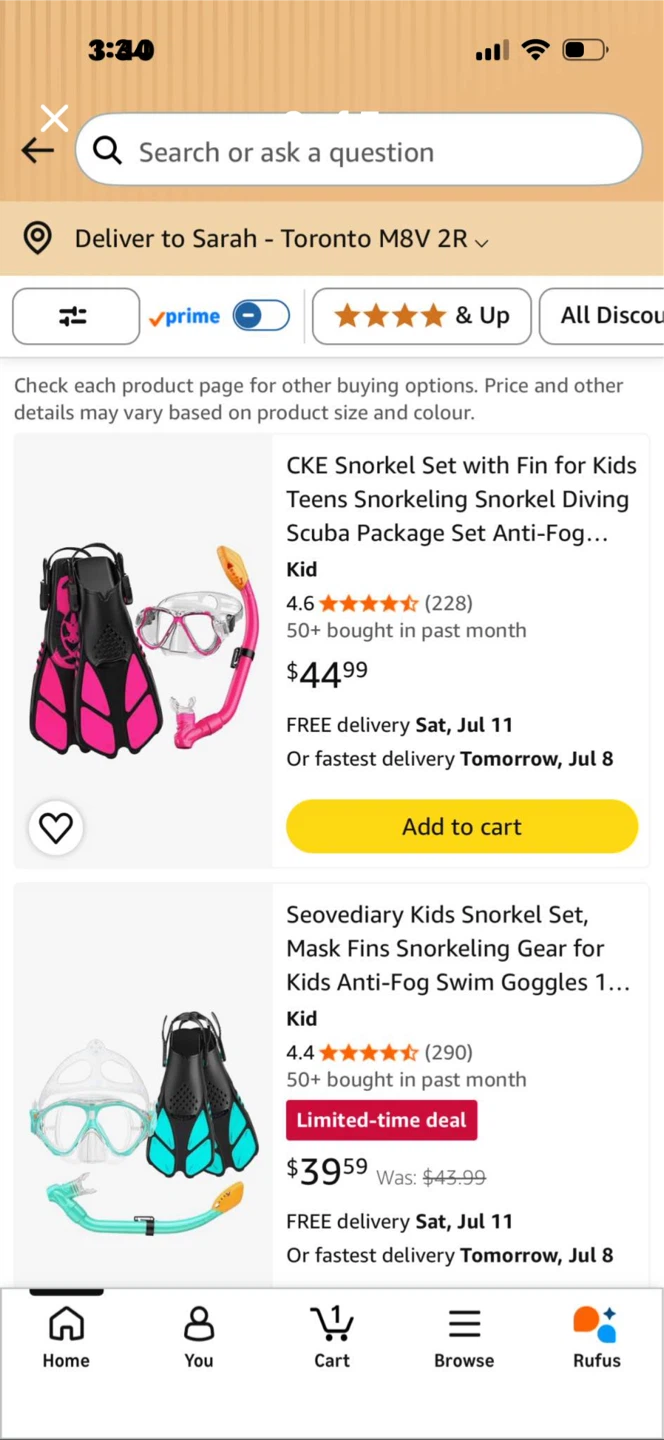 NEW Kids Pink or Blue Snorkel Kits - photo 2