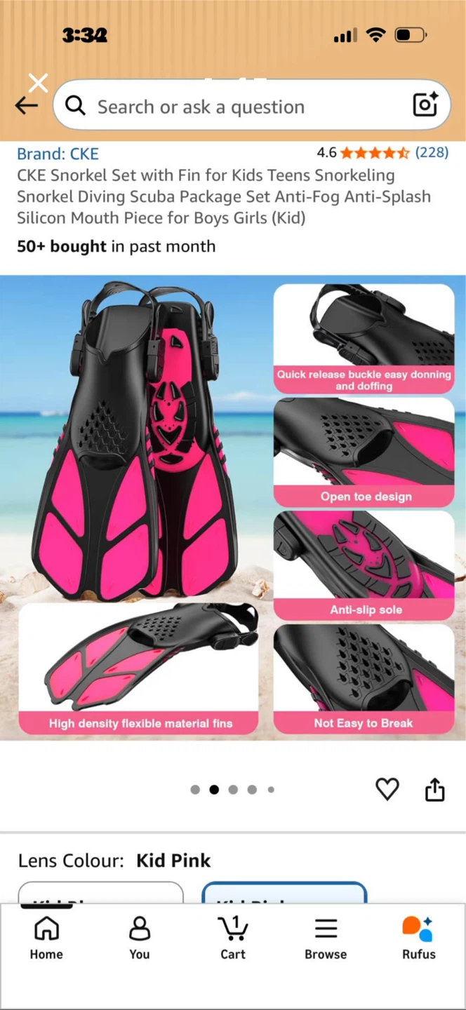NEW Kids Pink or Blue Snorkel Kits - photo 3