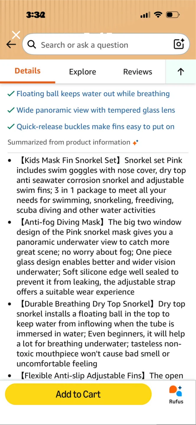 NEW Kids Pink or Blue Snorkel Kits - photo 4