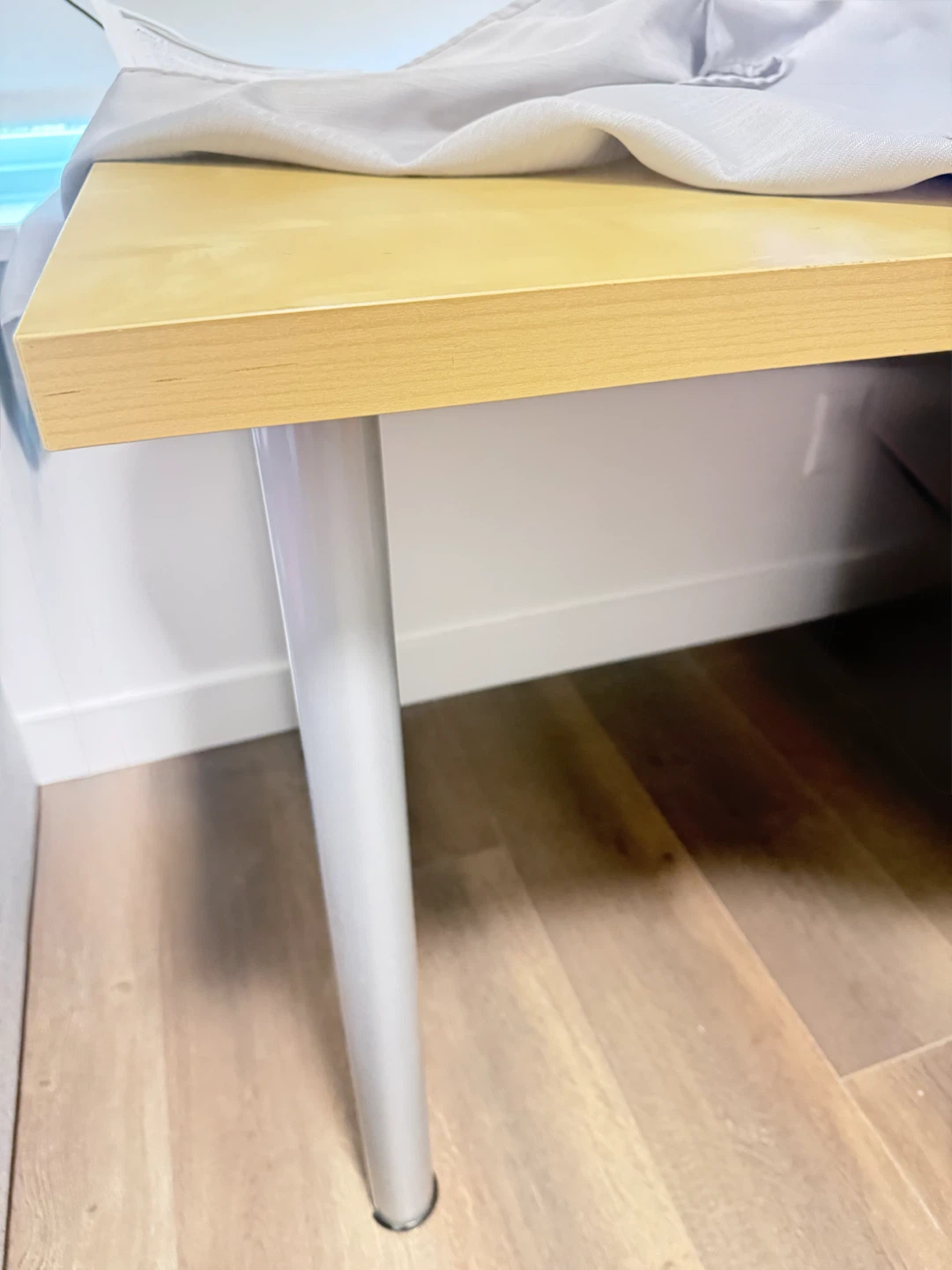 Light Wood Desk with Silver Legs