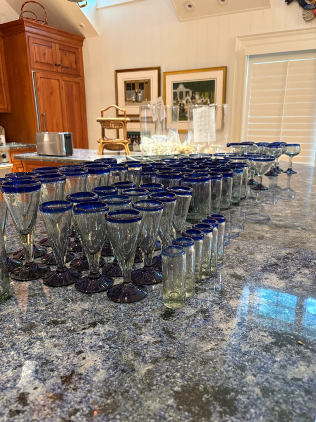 Vintage 1990s Mexican Cobalt Blue Glassware Set (99 Pieces)