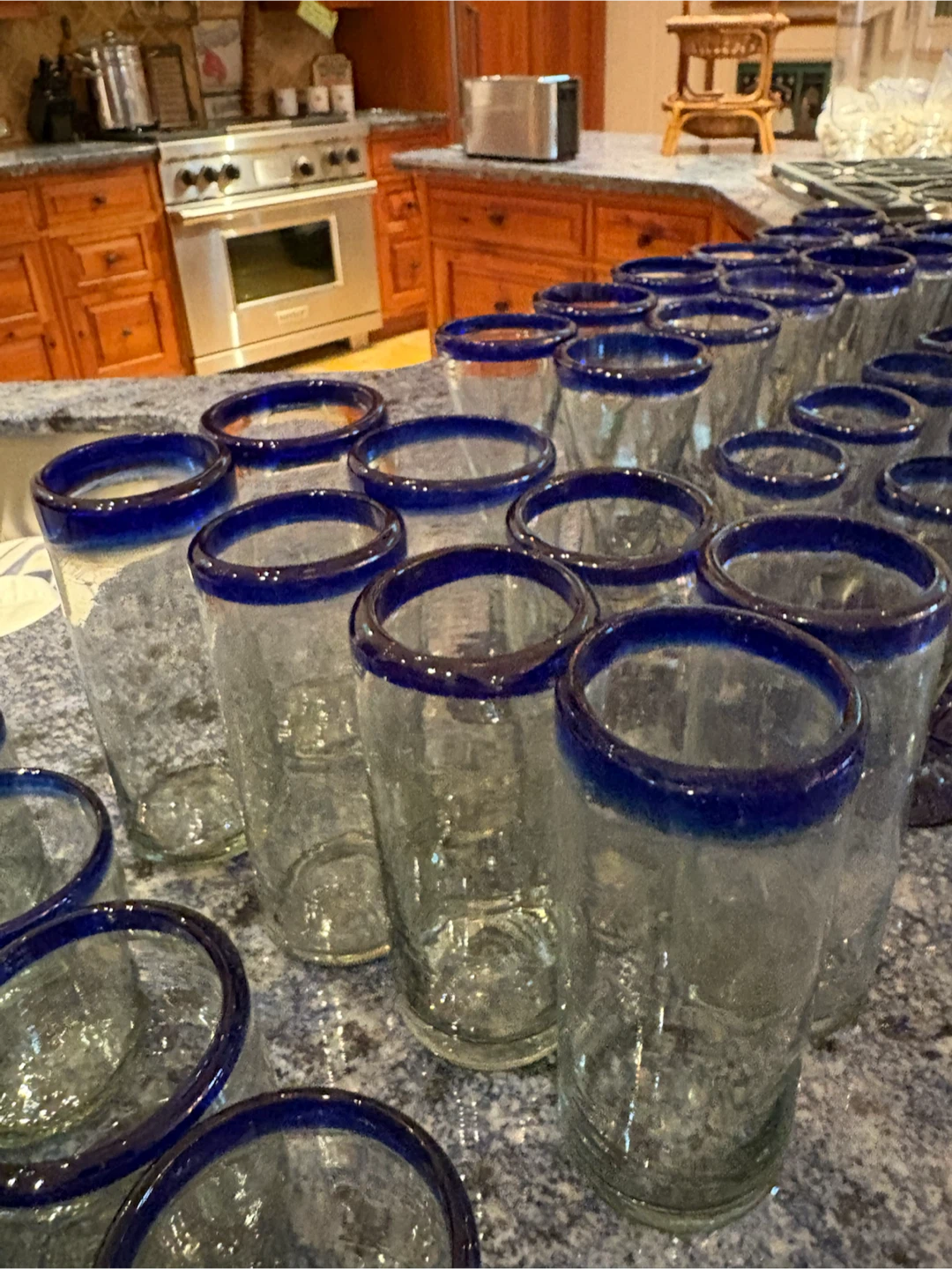Vintage 1990s Mexican Cobalt Blue Glassware Set (99 Pieces) - photo 3