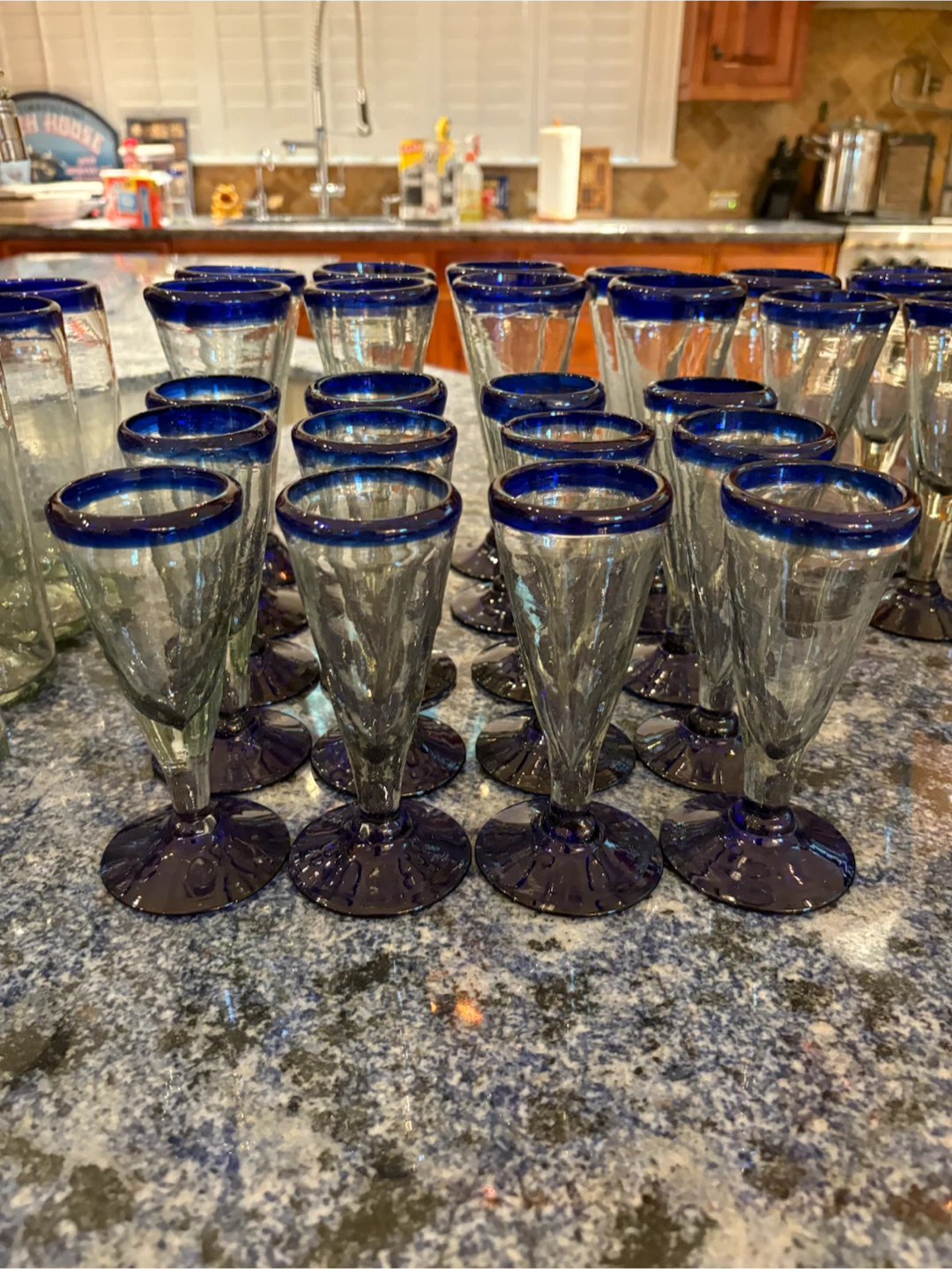 Vintage 1990s Mexican Cobalt Blue Glassware Set (99 Pieces) - photo 5