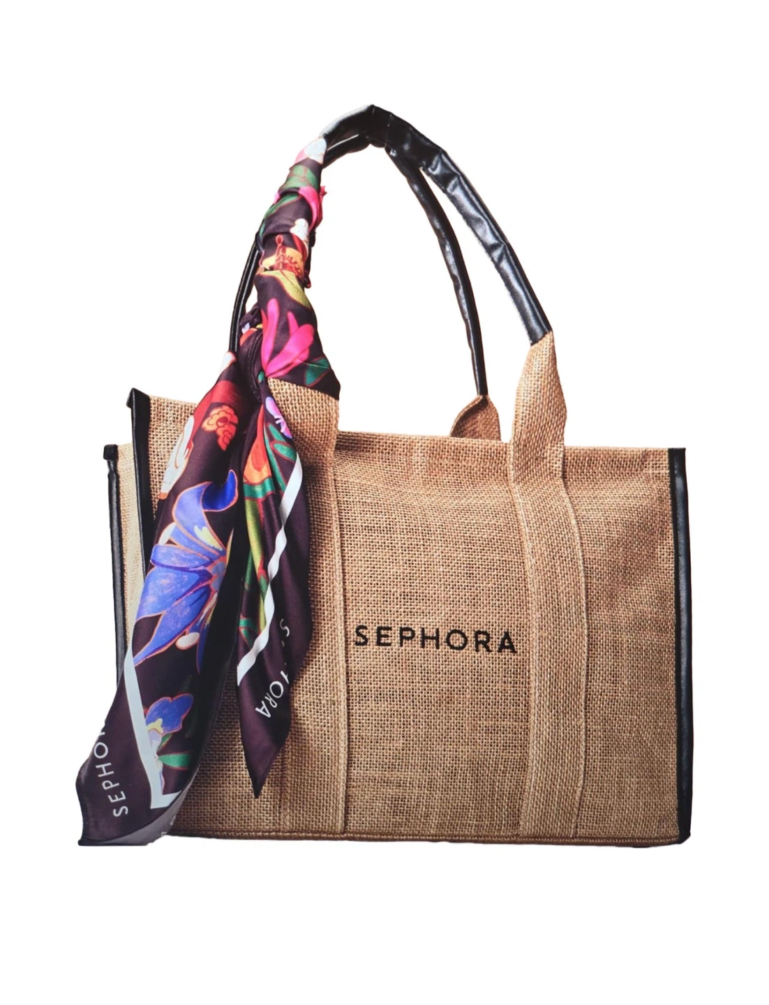 Sephora Jute Tote Bag with Scarf