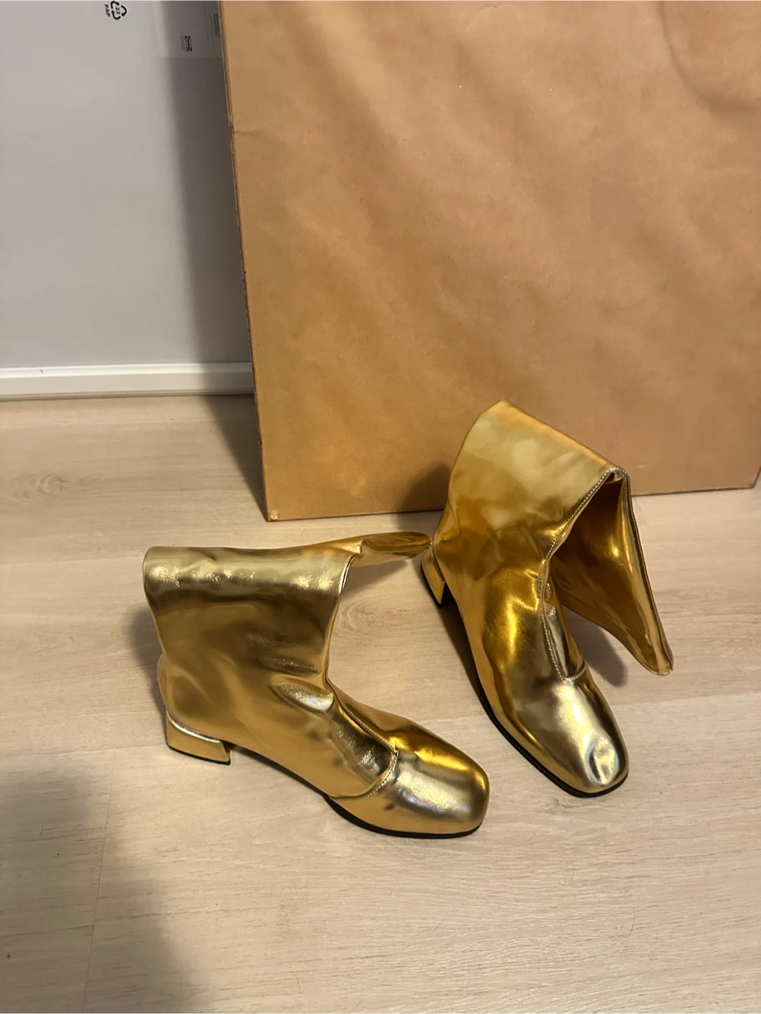 Gold Metallic Boots Size 8
