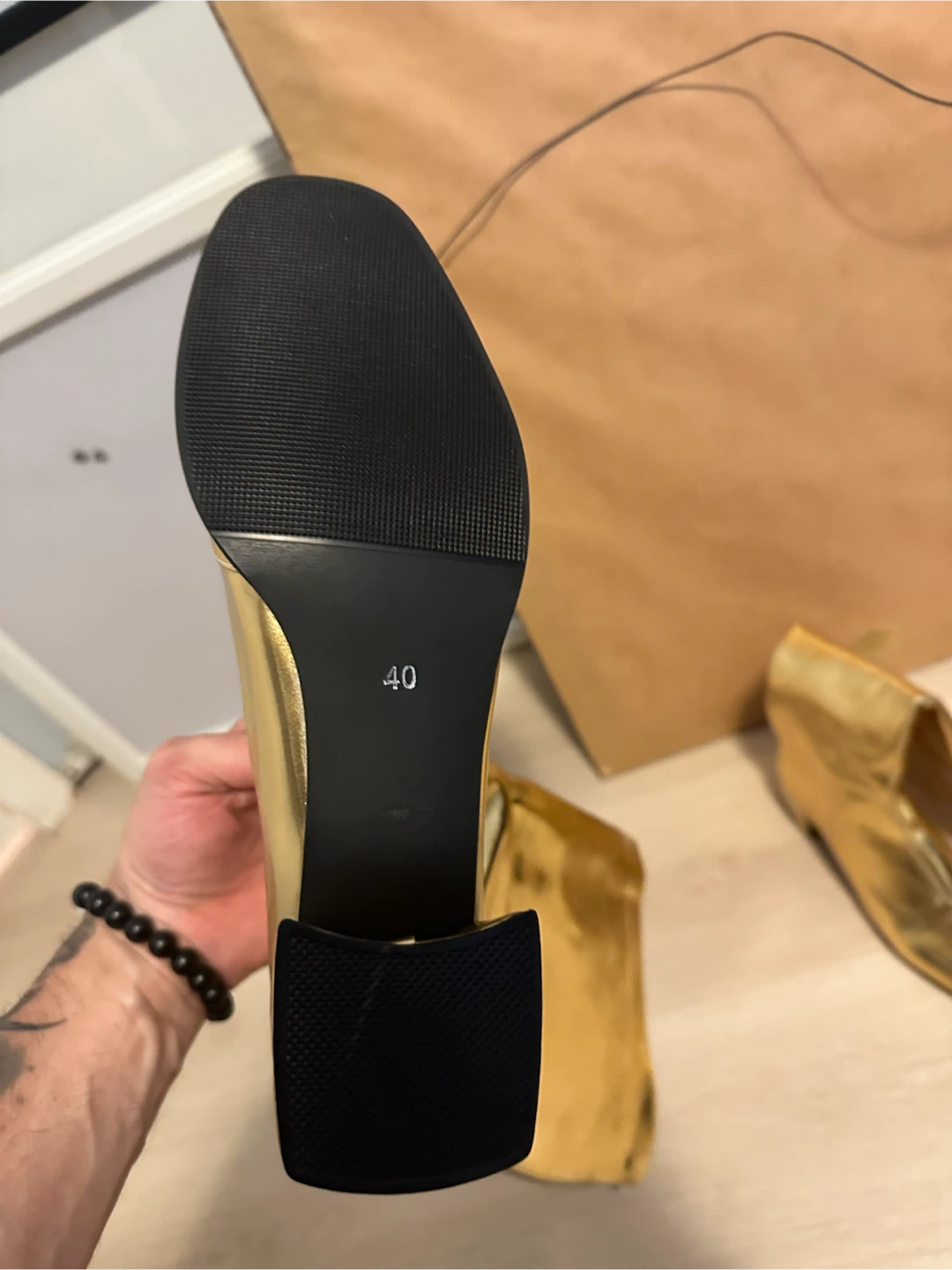 Gold Metallic Boots Size 8 - photo 3