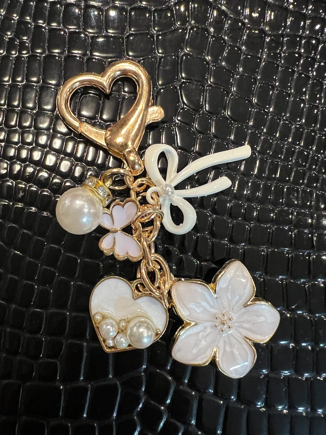 Gold Tone Charm Keychain