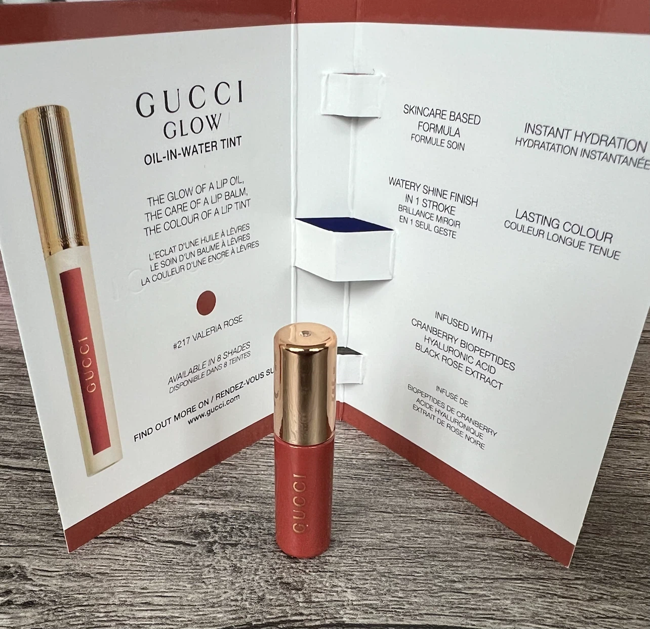 Sample of GUCCI Glow Oil-in-Water Tint #217 Valeria Rose - photo 2
