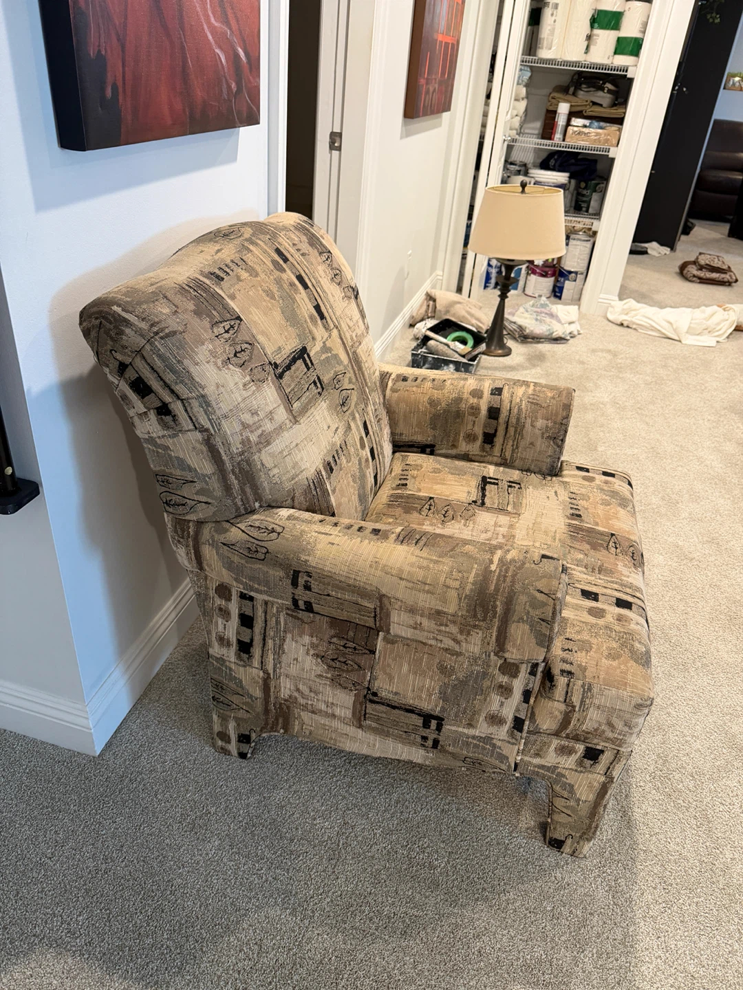 2 Antique Armchair with patterned upholstery - photo 2