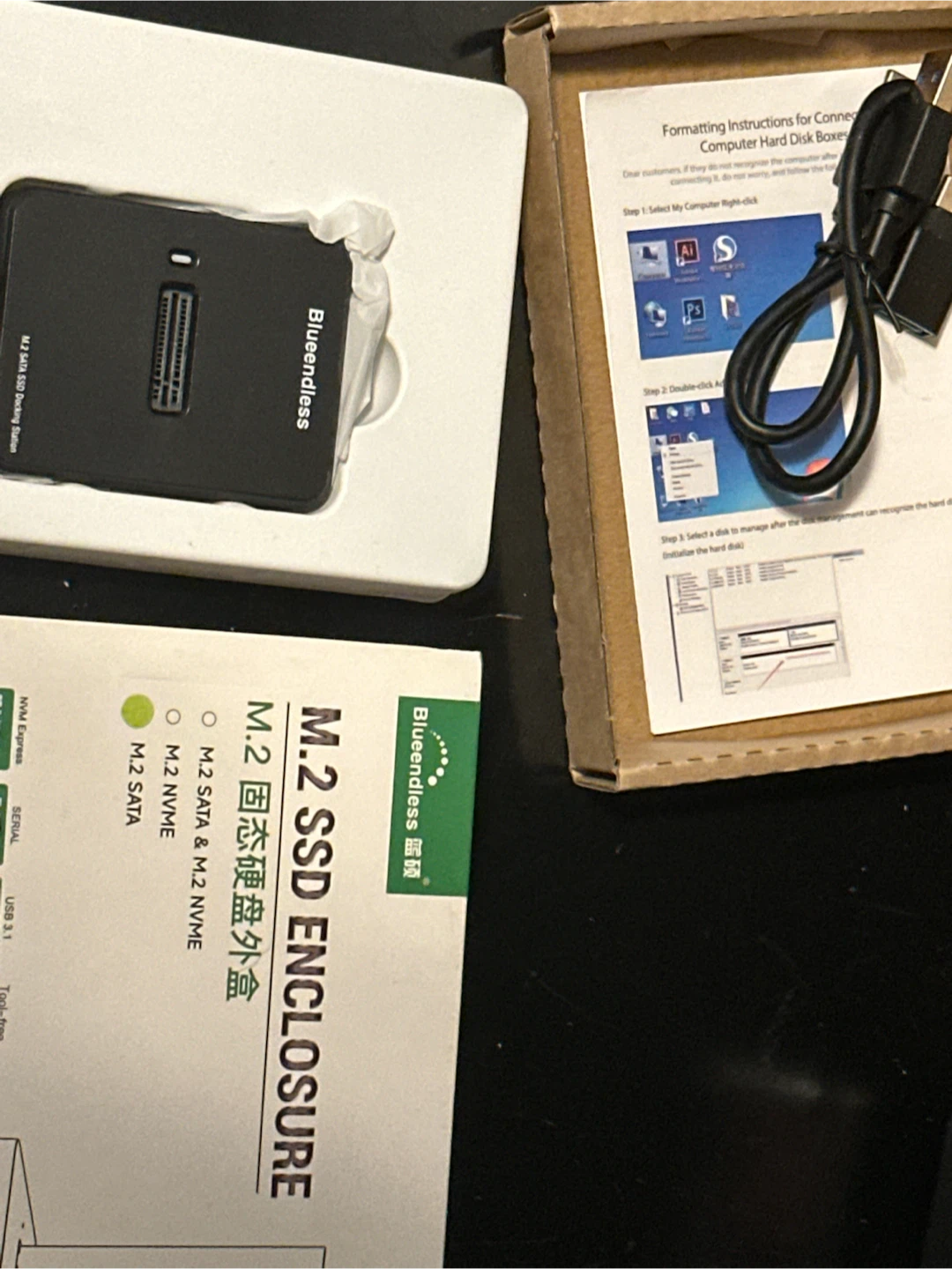 Blueendless M.2 SATA SSD Docking Station Enclosure - photo 2