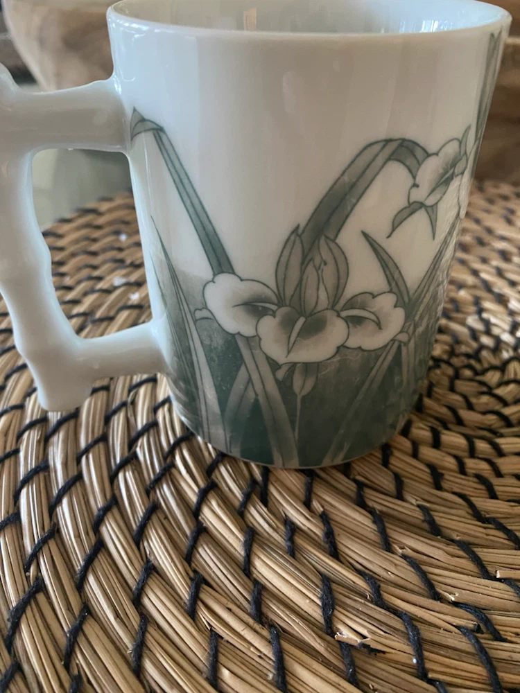 White Ceramic Mug with Floral Design