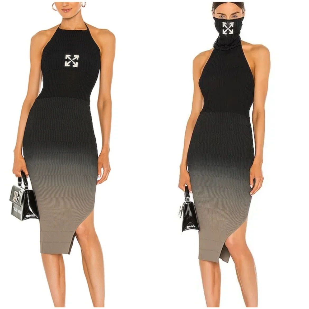 Off-White Knit Dress with Mask with tags