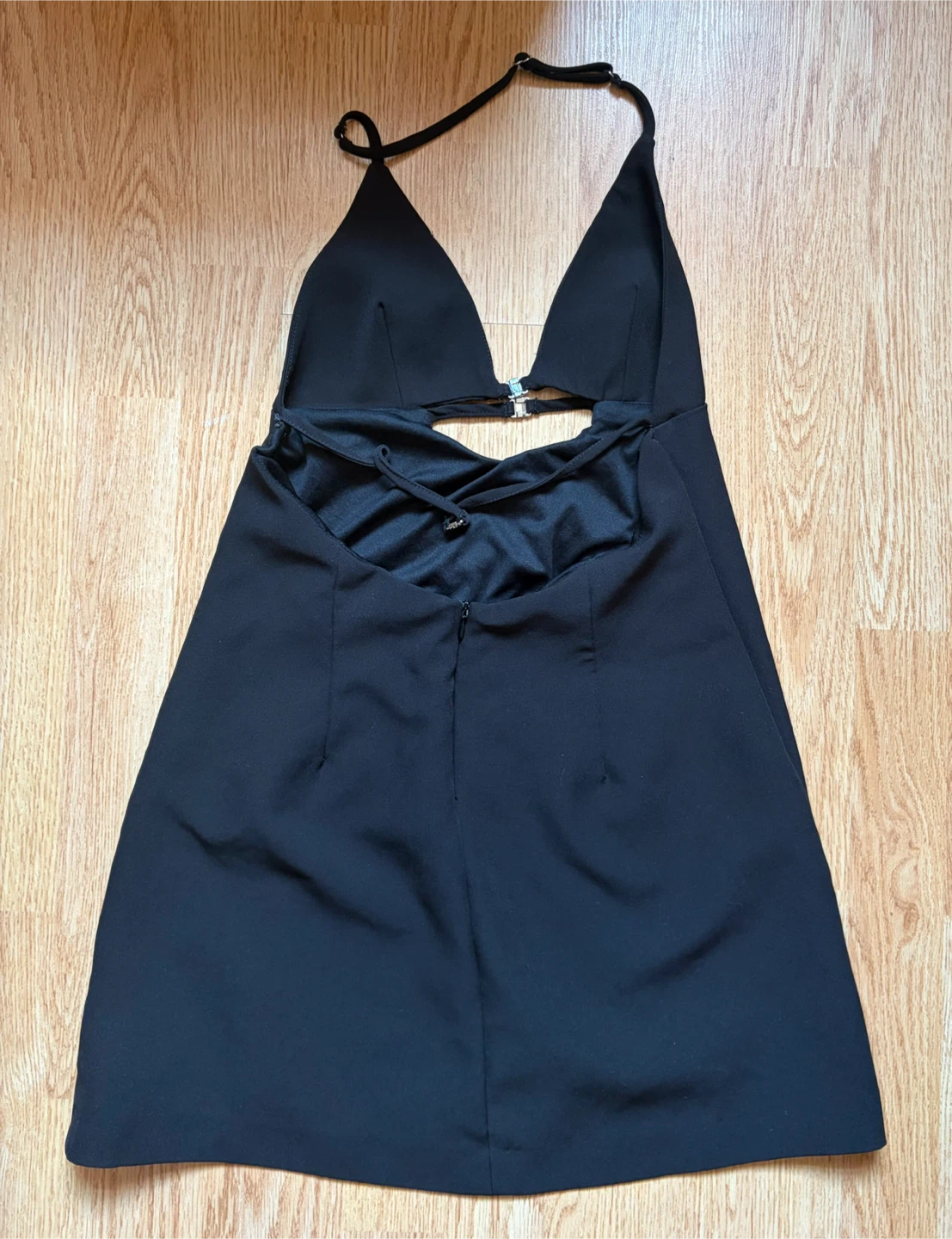 Zara Black Halter Mini Dress - size small - photo 3