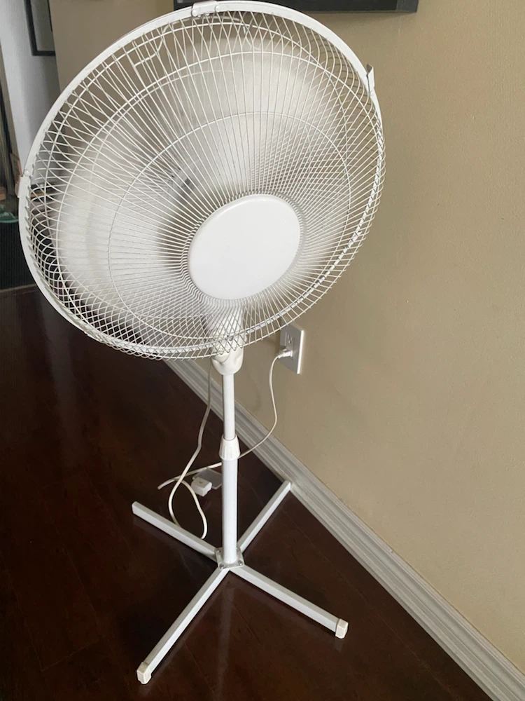 White Standing Fan