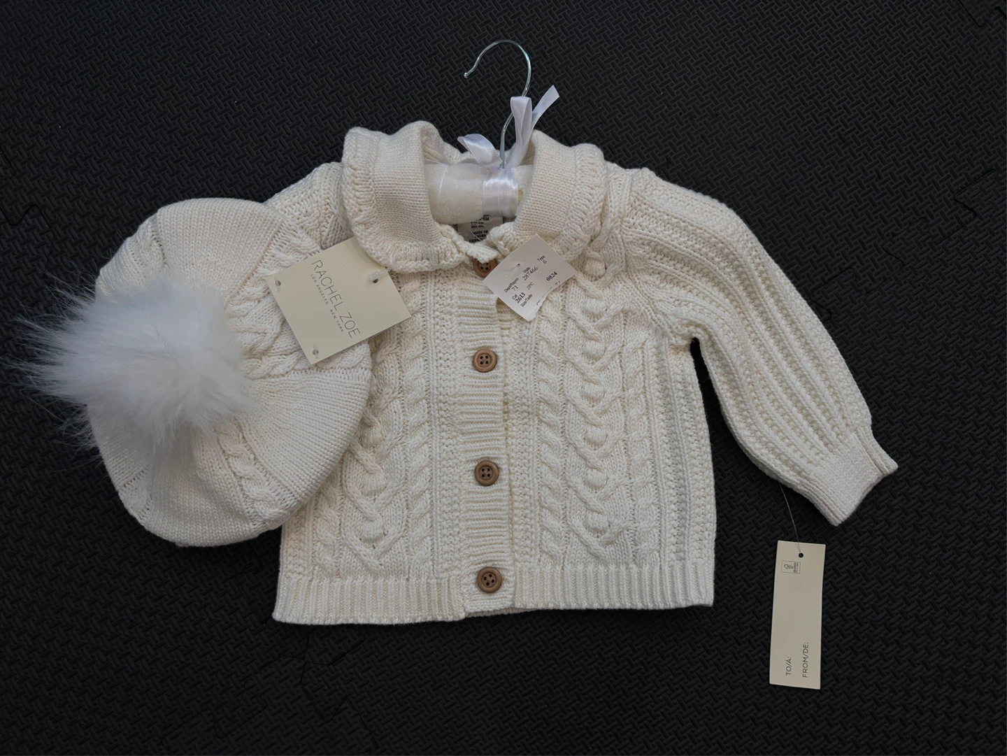 Rachel Zoe Baby Cardigan and Hat Set