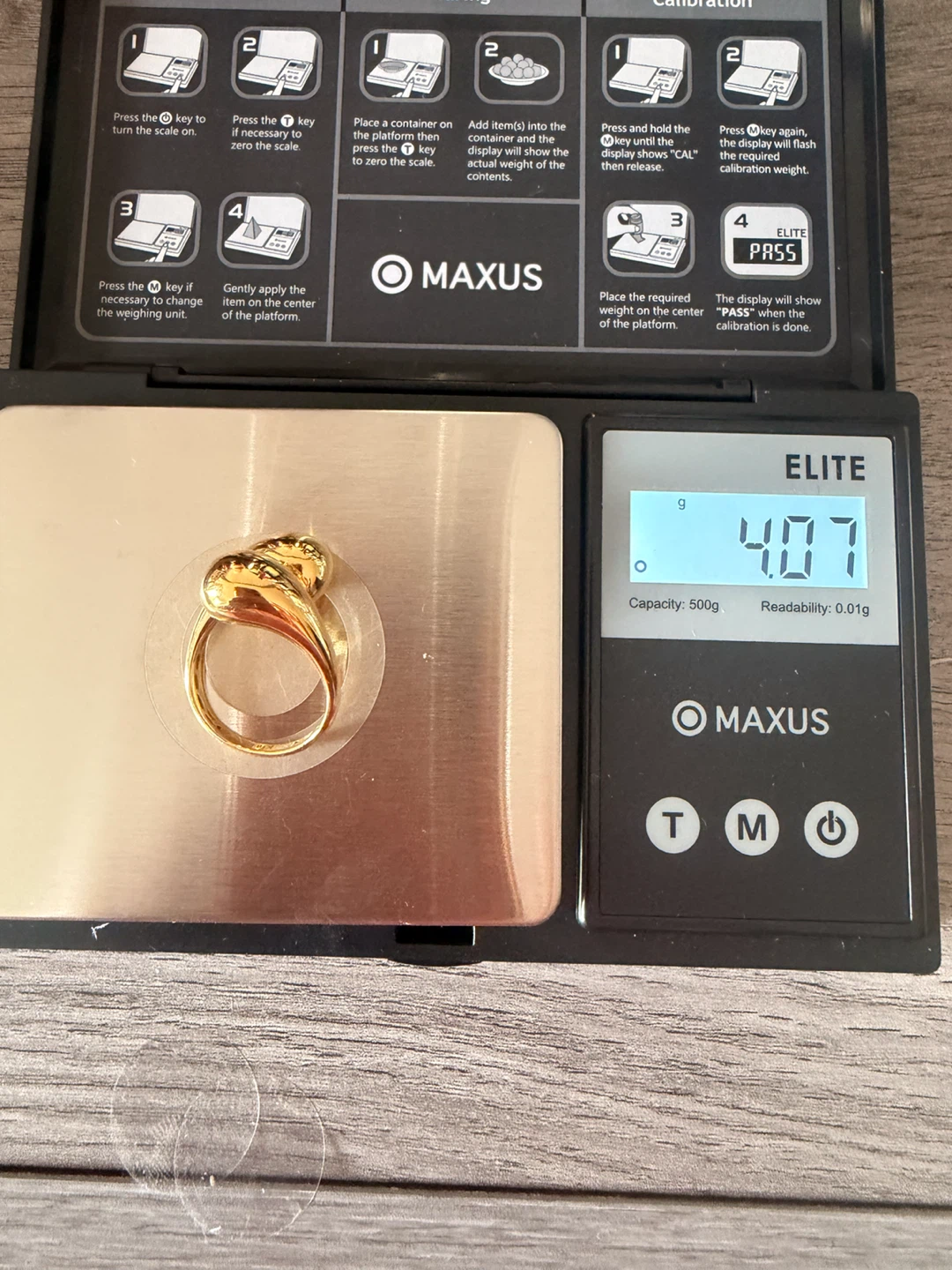 18k Gold Tear drop ring