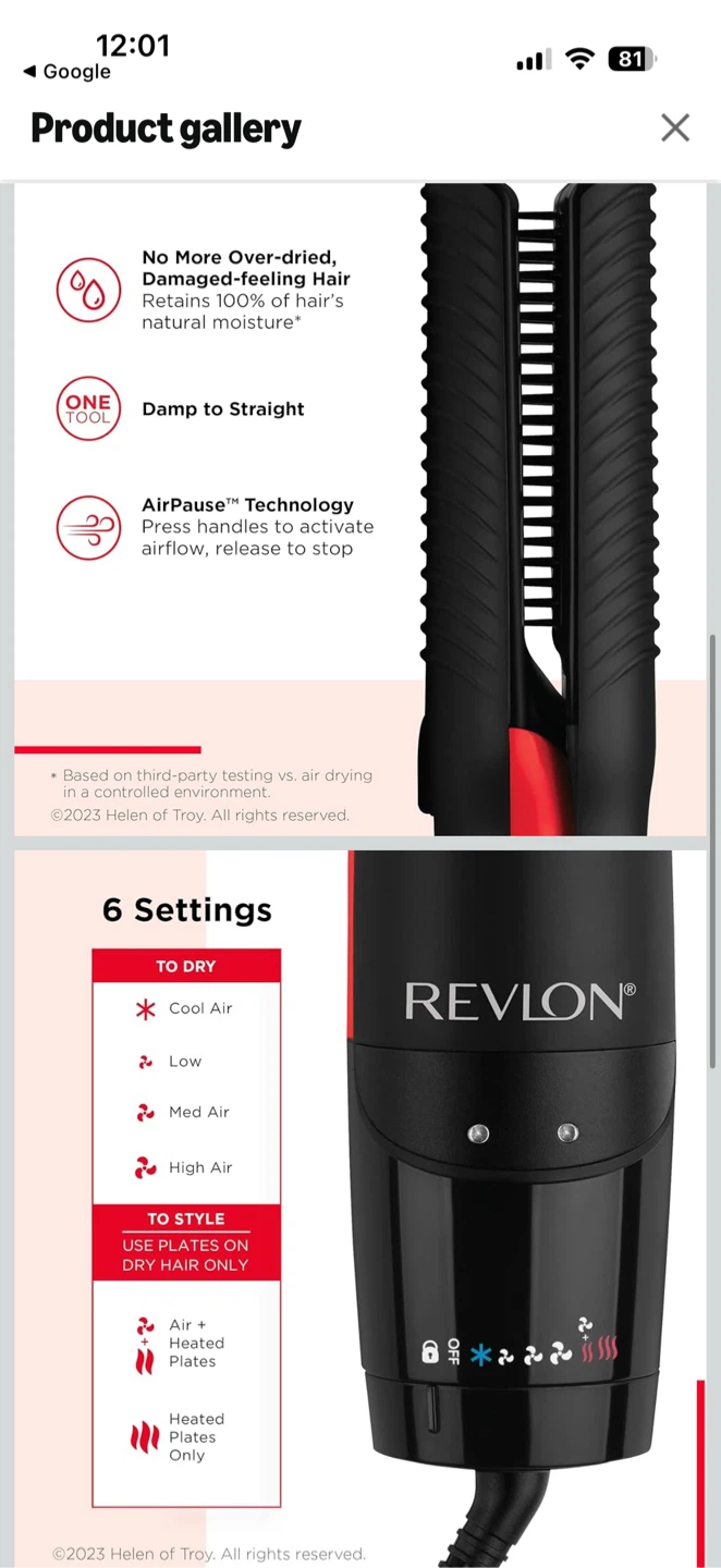Revlon One-Step Air Straight 2-in-1 Dryer & Straightener - photo 2