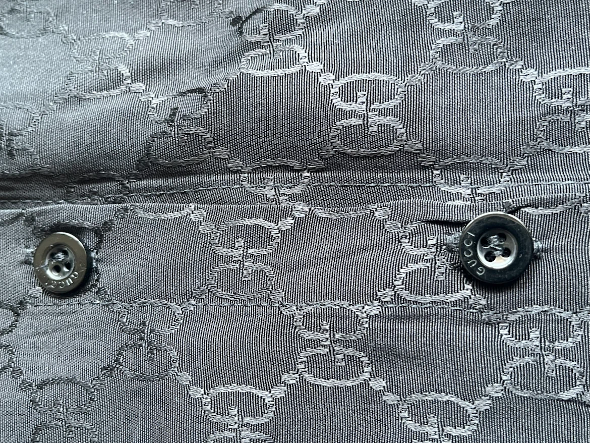 Black GG Monogram Button-Up Shirt M/L - photo 2