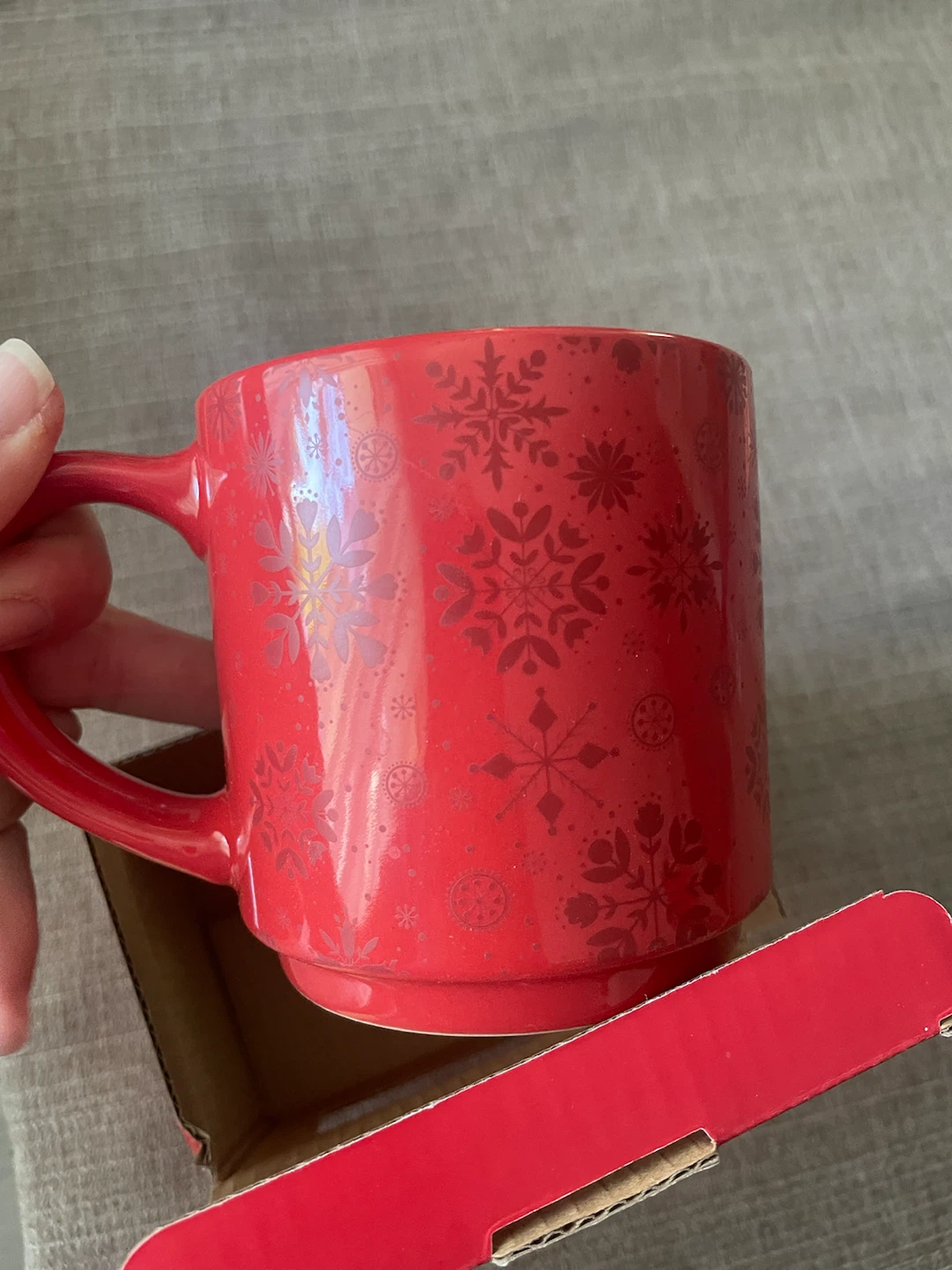 NEW! Tim Hortons Red Snowflake Ceramic Mug - photo 2