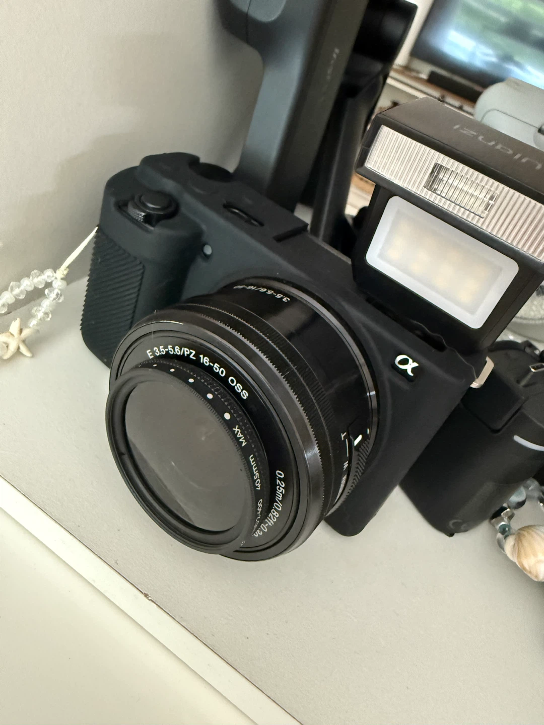 Sony Alpha Camera with 16-50mm Lens and Flash