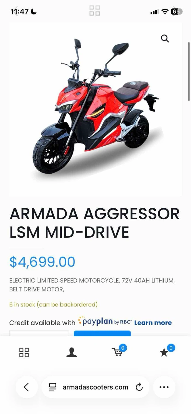 Armada aggressor LSM electric motorcycle - photo 2