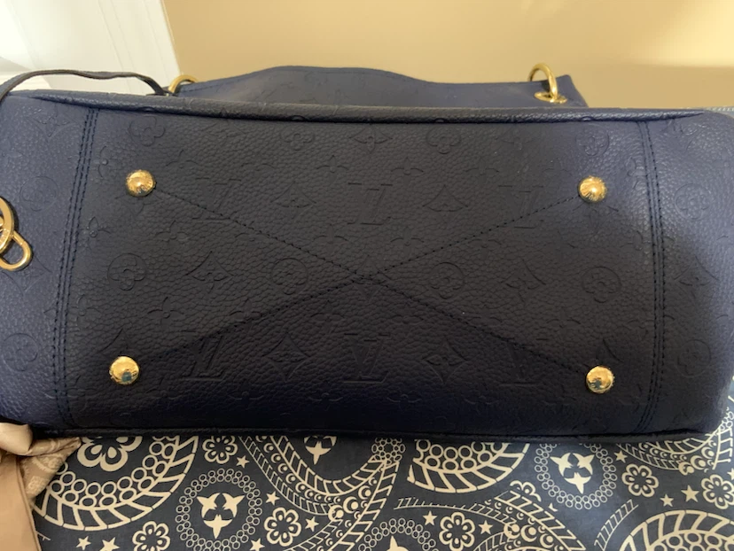 Navy Monogram Embossed Shoulder Bag - photo 2