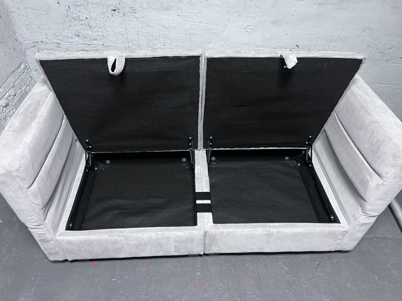 Light Gray Loveseat with Storage - photo 4