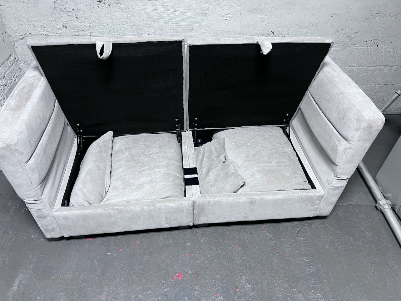 Light Gray Loveseat with Storage - photo 5
