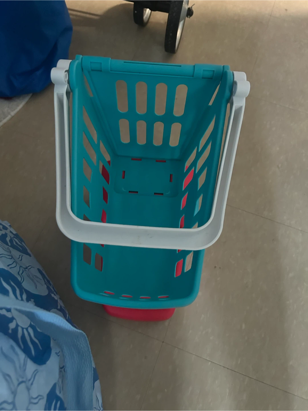 Teal and Pink Toy Shopping Basket