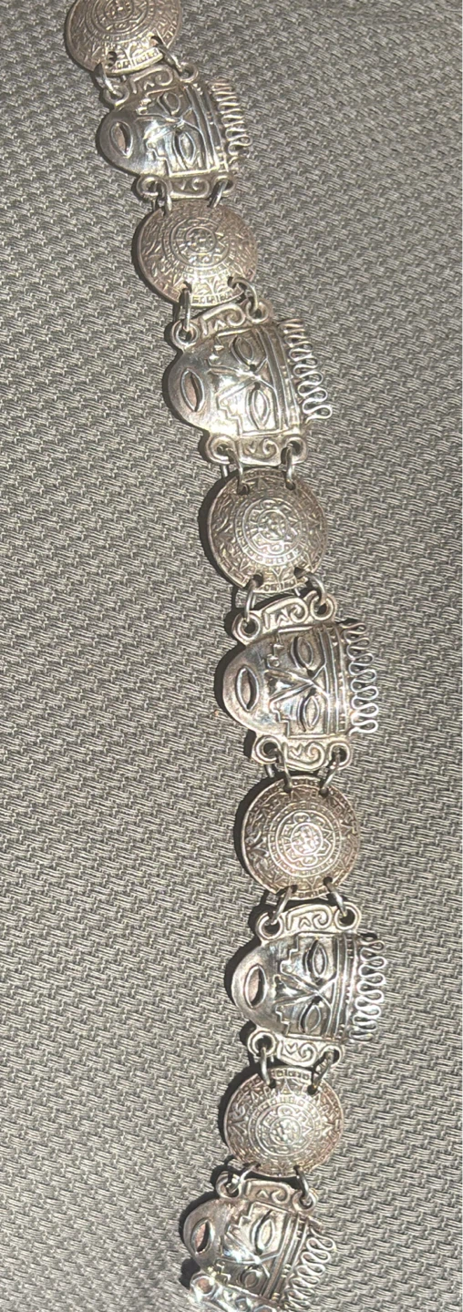 Sterling Silver Aztec Mask Bracelet