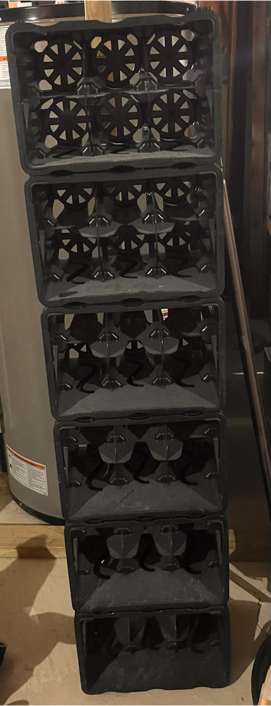 Set of 6 Black Plant Trays or wine bottle racks