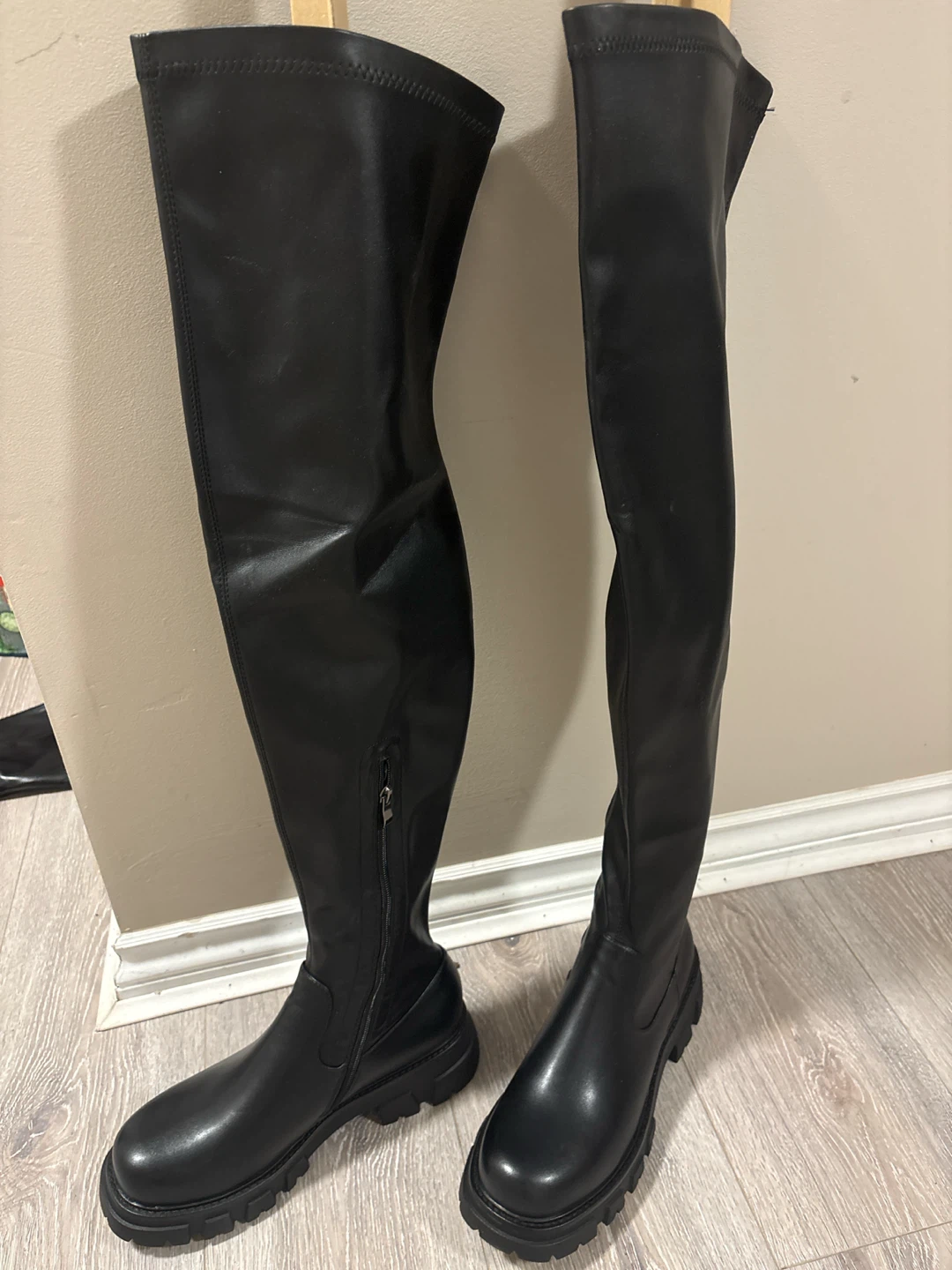 CouieCues Black Thigh High Boots