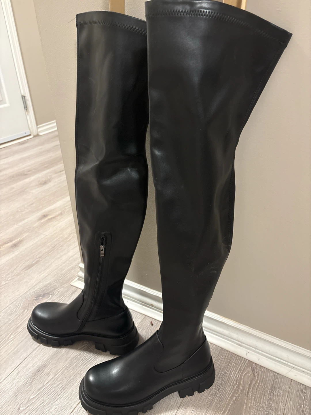 CouieCues Black Thigh High Boots - photo 3