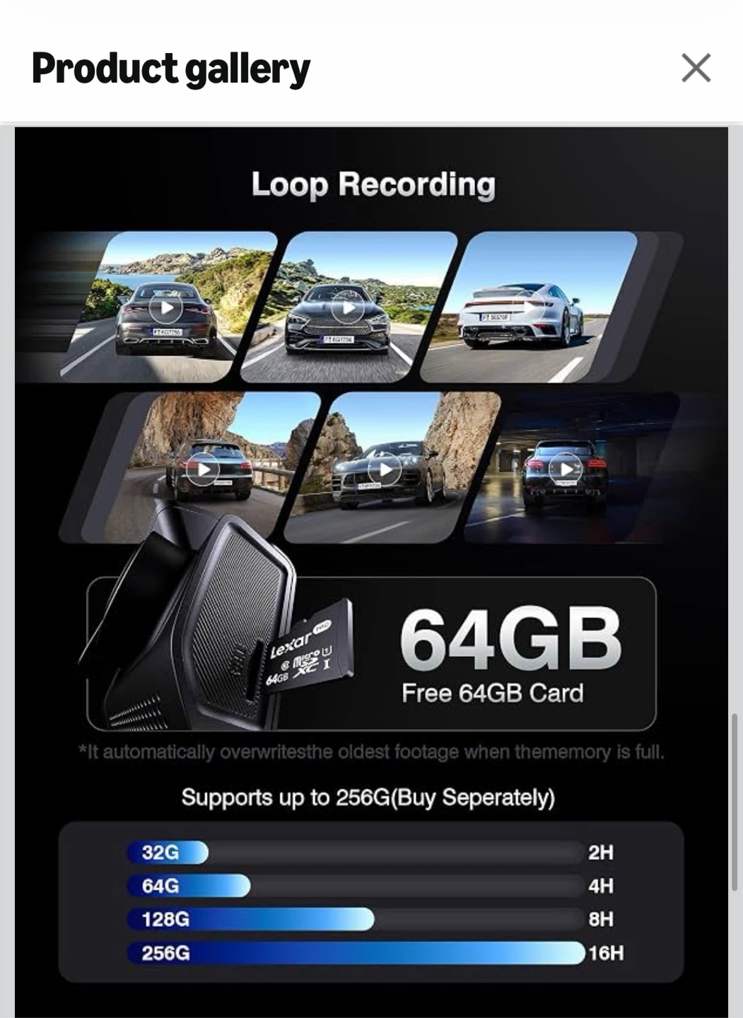 FAIMEE 4K Dash Cam Front and Rear with 64GB Card - photo 4